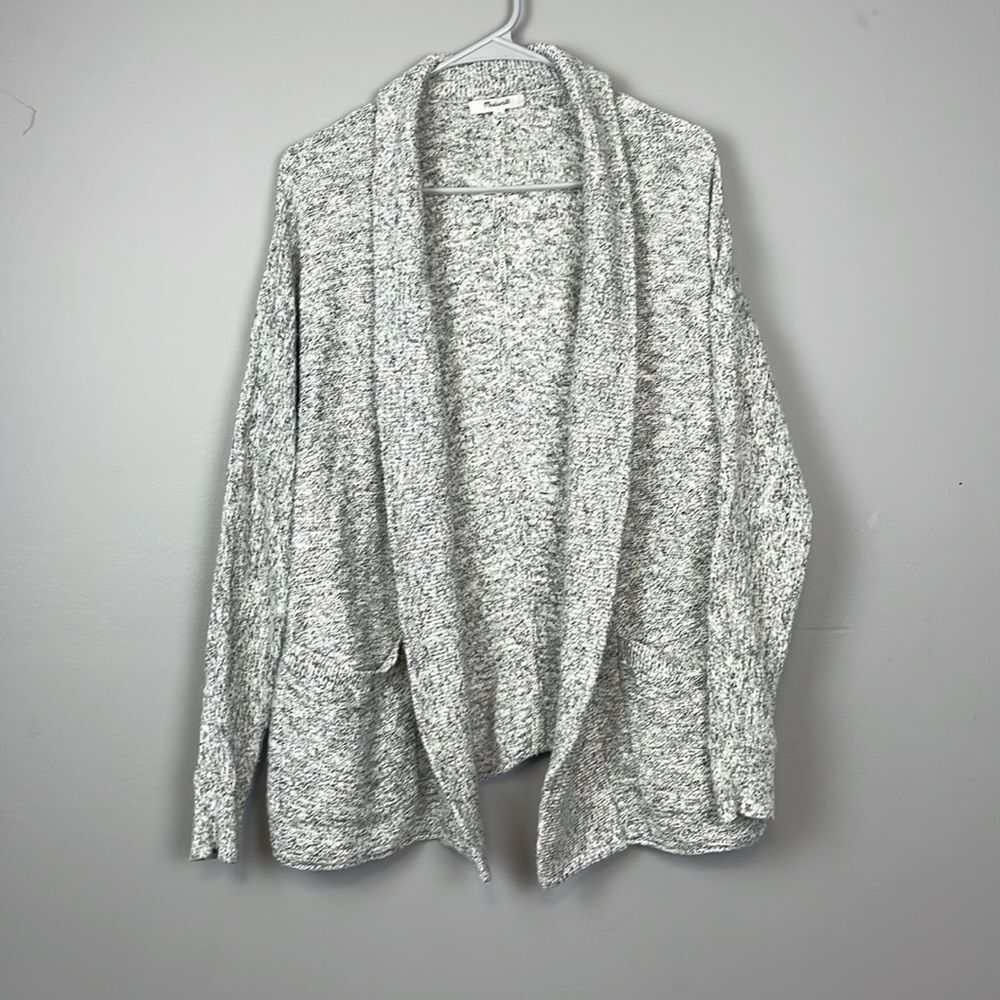 Madewell Marled Gray Harbor Oversized Open Front Cardigan. Size XS